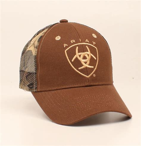 Ariat Camo Brown Mesh Back Velcro Back Cap | Western wear stores, Leather hats, Wool hat men