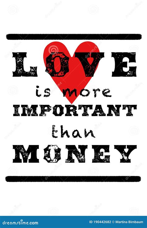 Love is More Important Than Money Stock Illustration - Illustration of ...