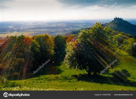 Aerial View Famous Hohenzollern Castle Germany Photo Taken Drone ...