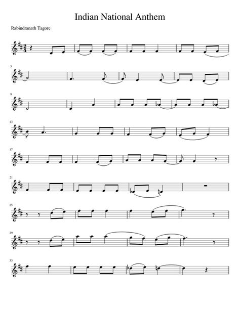 Print and download in PDF or MIDI Indian National Anthem. Free sheet music for Violin. Made by ...