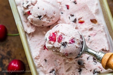 Cherry Ice Cream with dark chocolate - Saving Room for Dessert