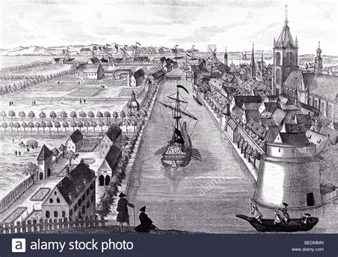 Historical Port of Rotterdam in 1750