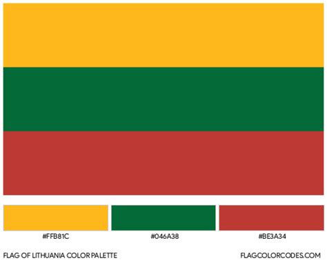 Lithuania flag color codes