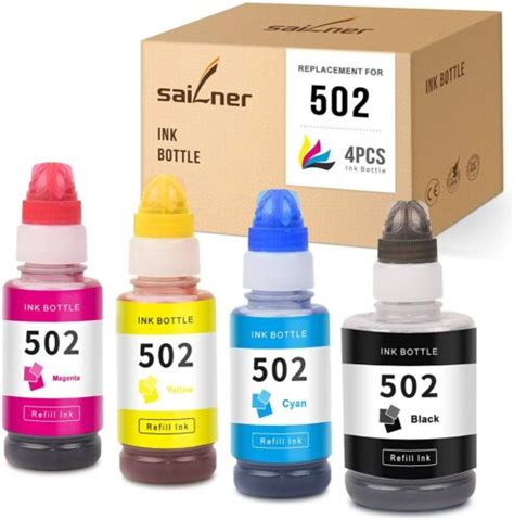 Refill Ink Bottles for Epson EcoTank 502 ET-4760 ET-2760 ET-2750 ET-3760 522 | eBay