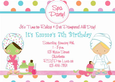 Free Printable Spa Birthday Party Invitations | Pool Design Ideas