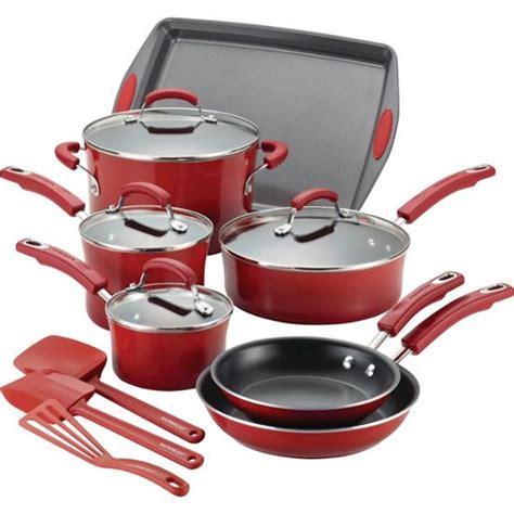 Rachael Ray 14-Piece Cookware Set Red 14267 - Best Buy