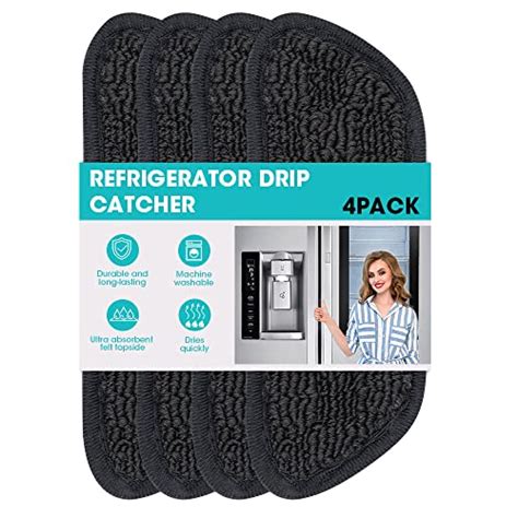 4 Pcs Refrigerator Water Drip Catcher, Fridge Absorbent Mat Water Drip Tray Splash Guard Pads ...