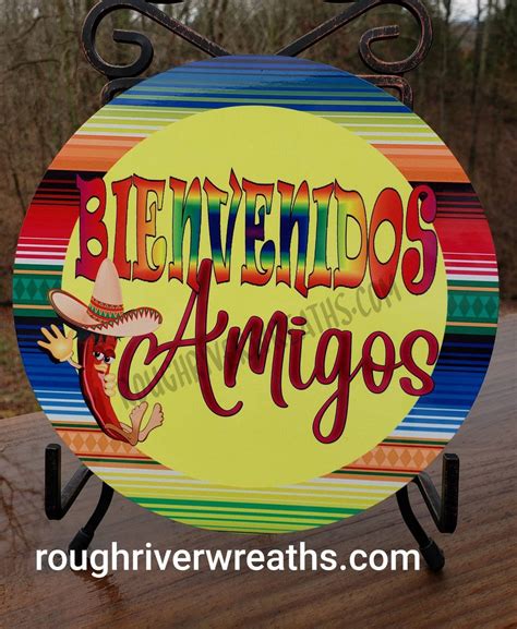 Bienvenidos Wreath Sign Colorful Wreath Sign Fiesta Sign - Etsy