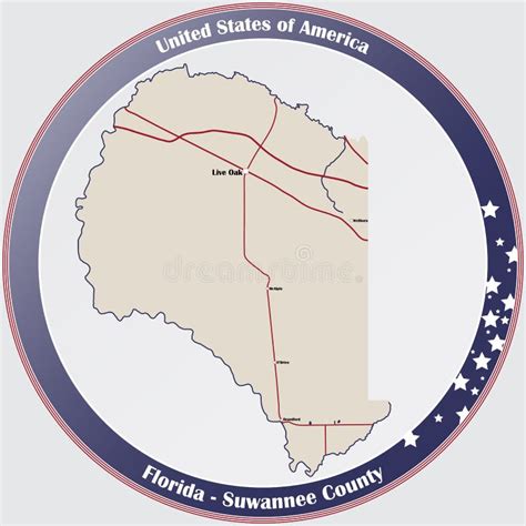 Map of Suwannee County in Florida Stock Vector - Illustration of ...