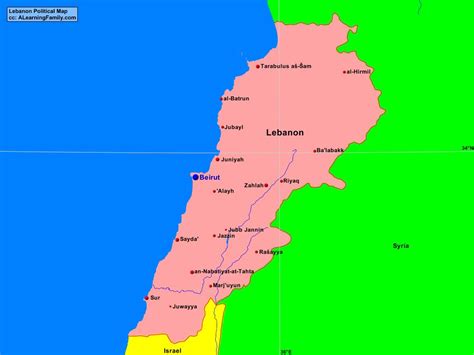 Lebanon Political Map - A Learning Family