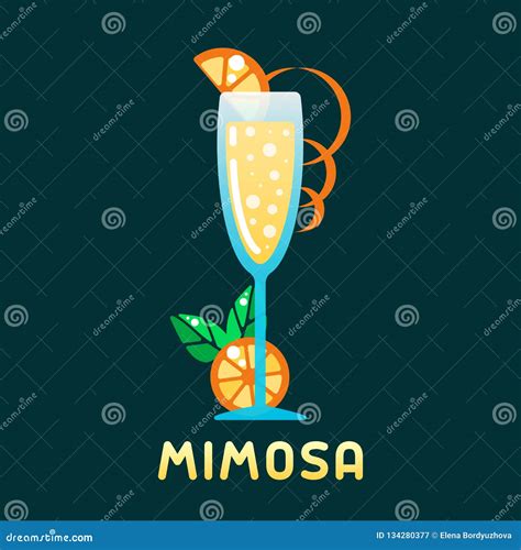 Kir Cocktail And Mimosa Champagne Cocktail Recipe Cartoon Vector | CartoonDealer.com #130248629