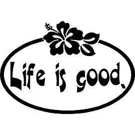 16X11CM LIFE IS GOOD Hibiscus Flowers Vinyl Sticker Decals Car ...