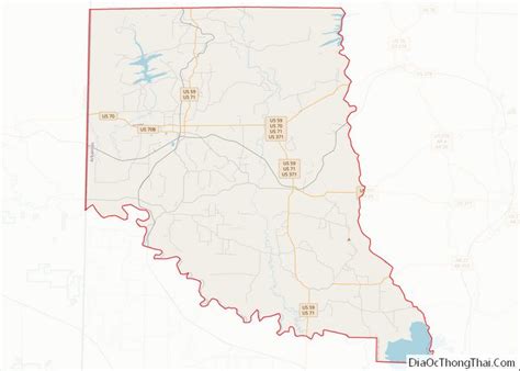 Map of Sevier County, Arkansas - Thong Thai Real