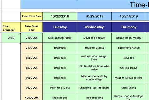 Travel Itinerary Google Doc Template