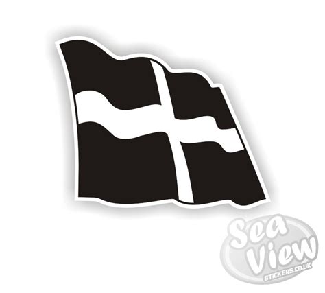 Large Cornwall Wavey Flag Sticker