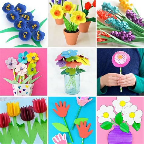 Flower Crafts for Kids | Flower crafts, Flower diy crafts, Paper flower art