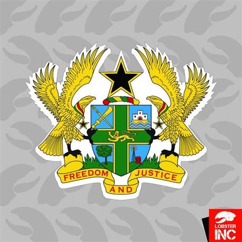 Ghanaian Coat of Arms Sticker Self Adhesive Vinyl Ghana Flag - Etsy ...