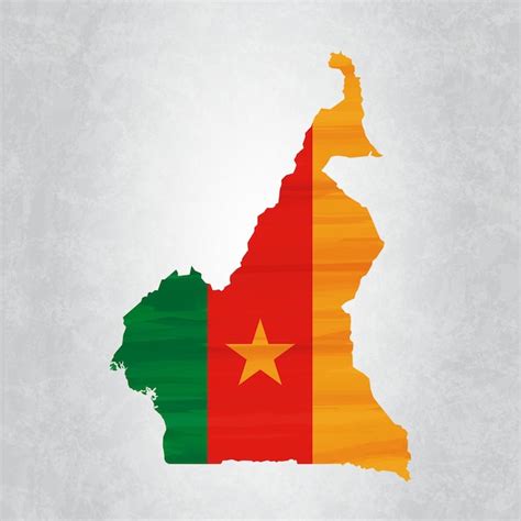 Premium Vector | Cameroon map with flag