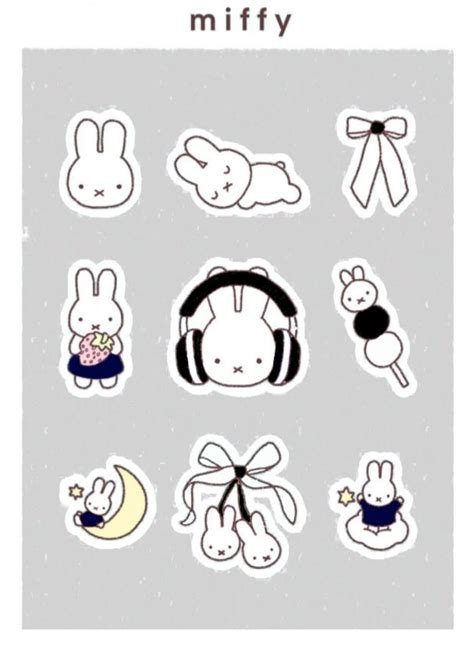 acubi miffy theme stickers in 2024 | Cute doodles, Cute stickers, Scrapbook stickers printable