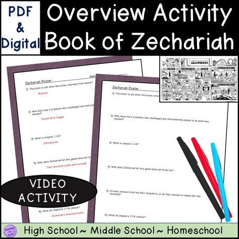 Summary of book of Zechariah Bible Overview Activity | Made By Teachers