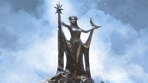 Wallpaper : video games, sky, sculpture, statue, The Elder Scrolls V Skyrim, The Elder Scrolls ...