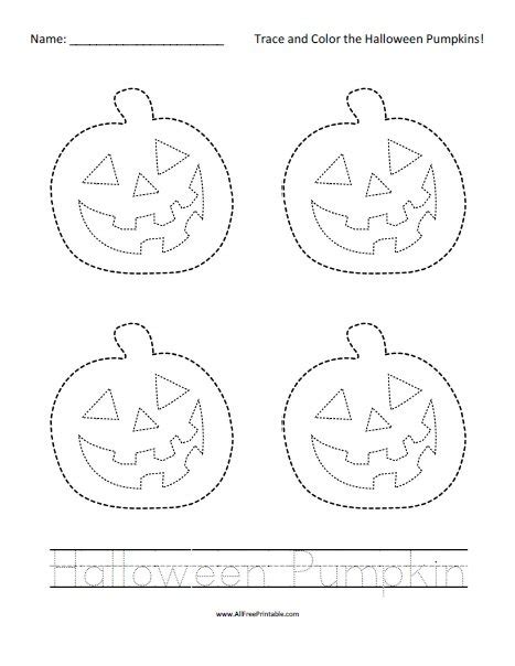 Halloween Pumpkin Tracing Worksheet – Free Printable