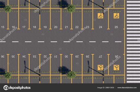 Car Parking Lot Road Markings Numbering Parking Spaces Empty Parking Stock Photo by ©Jud_g 286013930