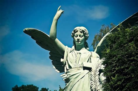 angel, sculpture, hope, wing, grave, silent, park, statue, mourning ...