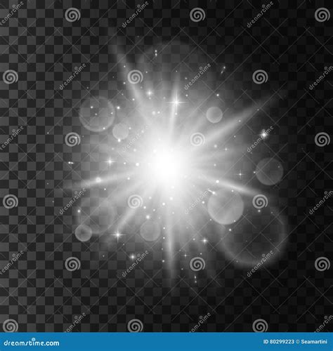 Shining Star with Sparkling Light Effect Stock Vector - Illustration of night, glow: 80299223