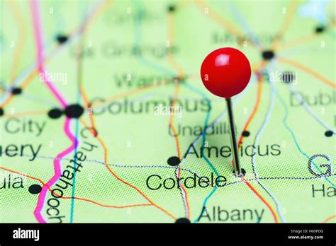 Cordele pinned on a map of Georgia, USA Stock Photo - Alamy