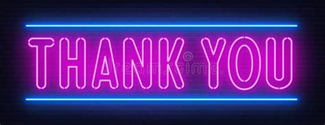 Thank You Neon Sign on Brick Wall Background. Stock Vector - Illustration of light, background ...