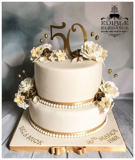 50th Golden Wedding Anniversary Cake | 50th wedding anniversary cakes ...