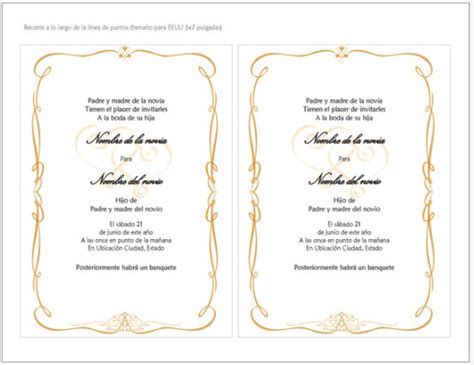 Plantillas para invitaciones de boda Word | PlantillasOffice.Net