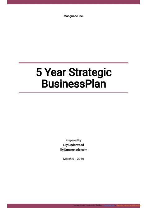 5 Year Strategic Business Plan Template - Google Docs, Word, Apple ...