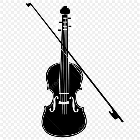 Violin Instrument Clipart Transparent PNG Hd, Black And White Minimalist Classical Instrumental ...