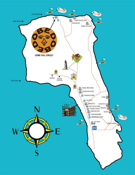 Nicaragua Little Corn Island Map