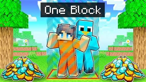 We're LOCKED in ONE BLOCK in Minecraft - YouTube