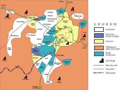 Jerusalem area map - Map of Jerusalem and surrounding areas (Israel)