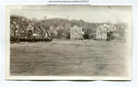 Item 79237 - The Flood of 1936, Ridlonville to Rumford bridge, 1936 - Vintage Maine Images