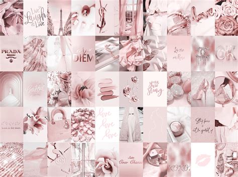 Blush Pink Wall Collage Kit Aesthetic 2 Dusty Pink Trendy - Etsy UK