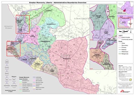 Greater Monrovia, Liberia - Administrative Boundaries Overview (as of ...