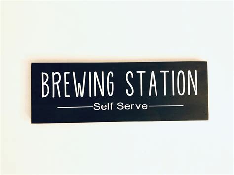 Brewing Station Self Serve/coffee Bar Sign/rustic Wood | Etsy