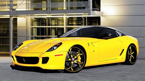 Fonds d'ecran Ferrari 599 Jaune Luxe Voitures télécharger photo