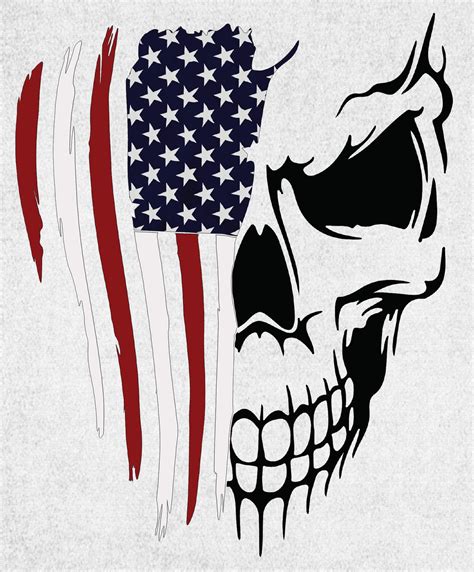 USA Skull Flag Tattered Distressed Decal American Flag Skull - Etsy