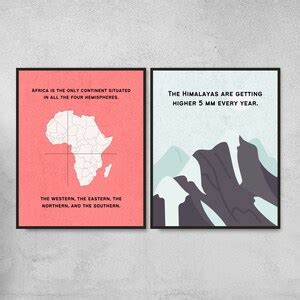 Set of 10 Geography Fun Facts Poster Printable World - Etsy