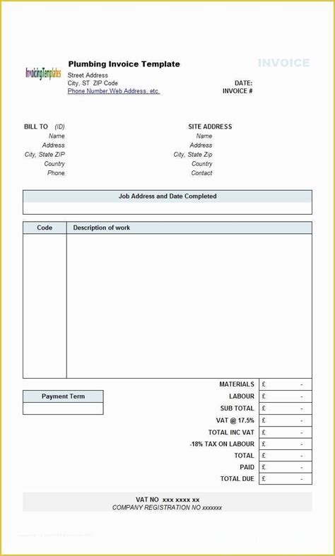 Construction Invoice Template Excel Free Of Free Invoice Template Uk ...