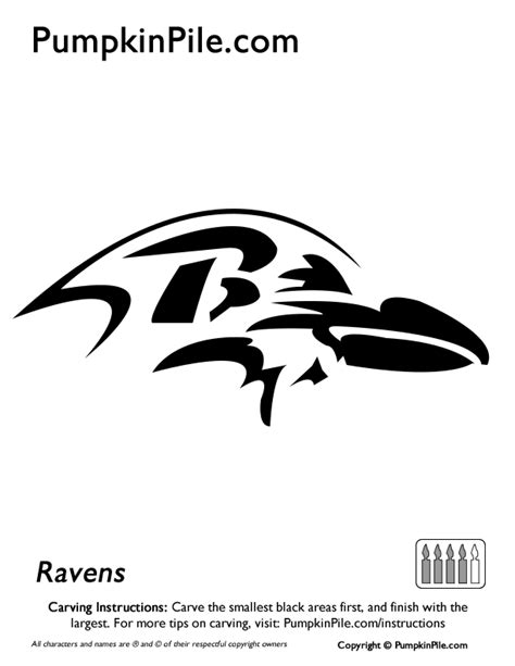 NFL: Baltimore Ravens (Pumpkin Stencil - Pumpkin Pattern - Pumpkin ...