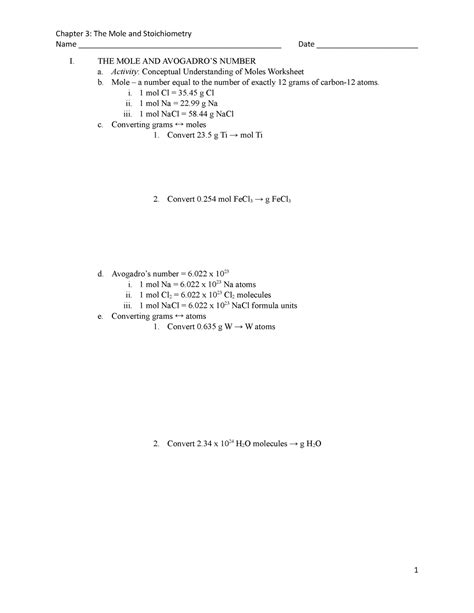 CHEM 141 - Chapter 3 Module - Fall 2019 - Name ...