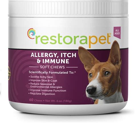 RESTORAPET Allergy, Itch & Immune Support Soft Chews Dog Supplement, 60 count - Chewy.com