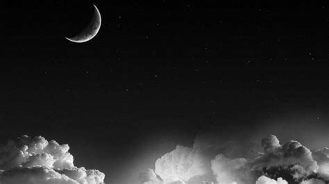 Moon, Clouds, Monochrome HD Wallpapers / Desktop and Mobile Images & Photos